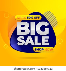Big sale square banner template for social media and advertising