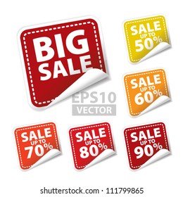 Big Sale square sticker with Sale up to 50 - 90 percent text on square background - EPS10 Vector