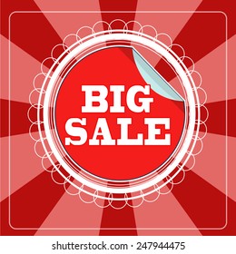 big sale, stamp over red color background