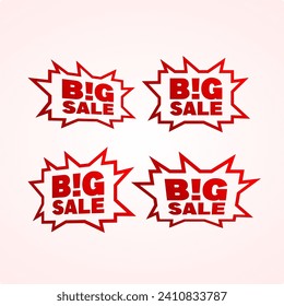 big sale stamp vector design set