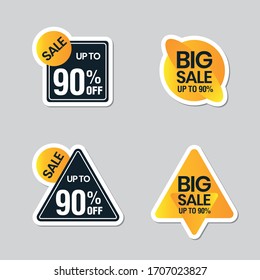big sale sticker up to 90 percent