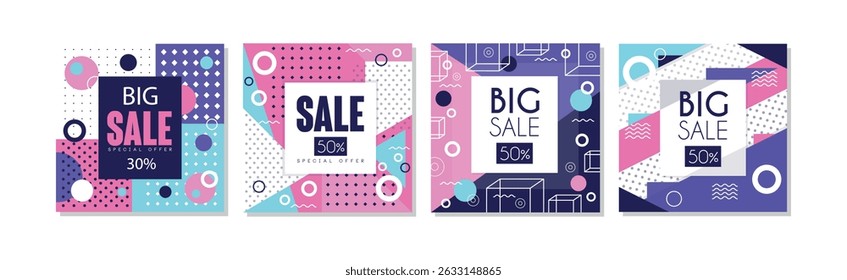 Big Sale Sticker and Card Design Vector Set