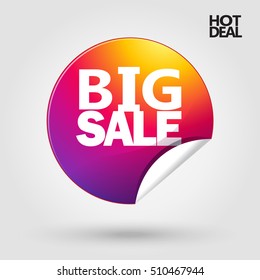 Big Sale sticker. Hot Deal icon. Weekend Sales discount wallpaper Marketing gifts card 3D banner design Vector template Instagram. Big Sale, Cyber Monday, Black Friday, Sale stickers ribbon label 2022