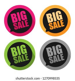 Big sale sticker icon or label for promotional campaign or business marketing material
