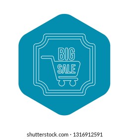 Big sale sticker icon in outline style on a white background vector illustration