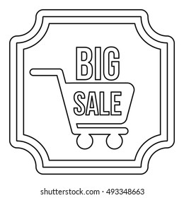 Big sale sticker icon in outline style on a white background vector illustration