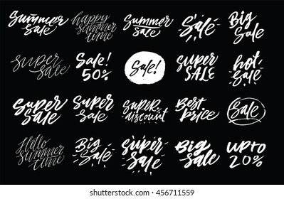  "Big Sale" "Super Sale", "Super Discount" vector illustrations set.
