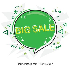 big sale tag. flat vector, poster design online shopping and web design concept.