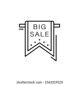 Big sale, tag icon. Simple line, outline vector of black friday icons for ui and ux, website or mobile application