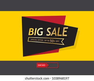 Big sale template banner, Special offer at discount up to 50% off. Vector illustration design. EPS10
