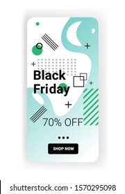 big sale template black friday banner online mobile app special offer promo marketing holiday shopping concept smartphone screen vertical copy space vector illustration