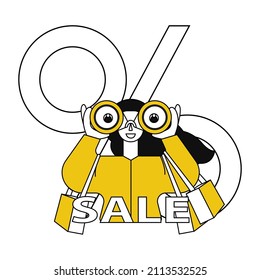 Big Sale Template! The concept is the search for the right things on sale, saving money. Analysis and the joy of a successful purchase.