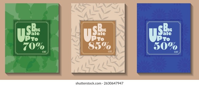 Big sale template with leaf background, can be used in online selling market flyer, advertising, discount announcement, easily editable flyer, vector art illustration