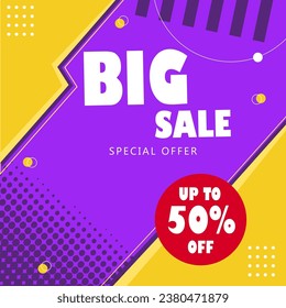 big sale template post for social media ads, web, banner sale