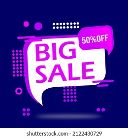 big sale template, square shape on dark blue background suitable for special offers, sales and discounts. promotion and shopping templates. vector illustration.