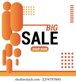 big sale template vector design for social media in a modern simple style