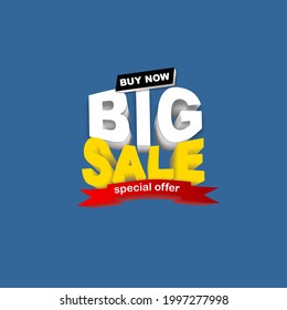 Big sale text in 3d