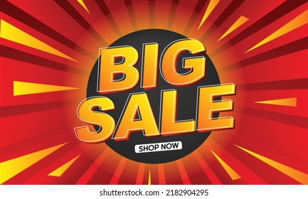 Big Sale text in circle Colorful Abstract Banner  for shopping discount promotion Vector Illustration .