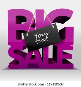 Big sale text with copy space, vector