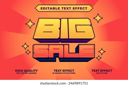 Big Sale Text. Editable Text Effect. Text Style Editable. Vector File.