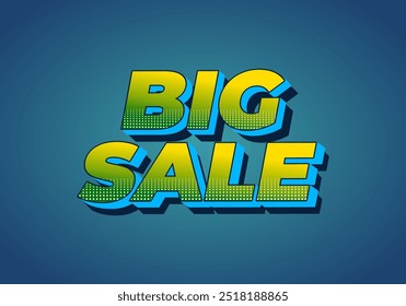 Gran venta. Diseño de efecto de texto en estilo 3D con colores modernos