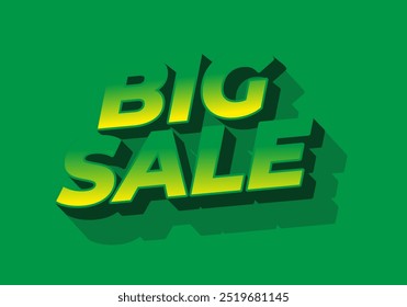 Gran venta. Diseño de efecto de texto en estilo 3D con colores modernos