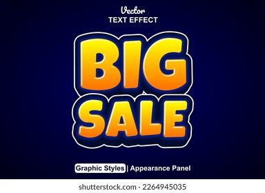 big sale text effect with graphic style and editable.