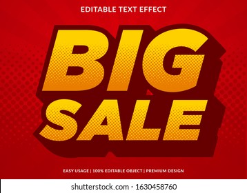 big sale text effect template with 3d type style and retro concept use for brand label and logotype 