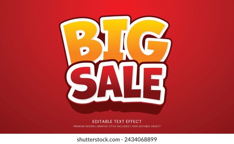 big sale text effect template with minimalist style and bold font concept use for brand advertising