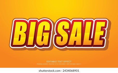 big sale text effect template with minimalist style and bold font concept use for brand advertising