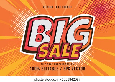 big sale text effect template editable vector