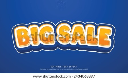 big sale text effect template with minimalist style and bold font concept use for brand advertising