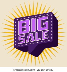 Big Sale, text graphic design vector Illustration 