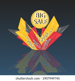 Big sale text illustration background, Abstract concept 3d vector.
