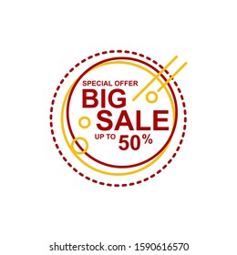 Big sale text ini a circles with gold and red dashed circle poster