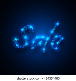 Big Sale text with light effects. 