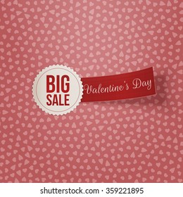 Big Sale Text on white Label with red Ribbon