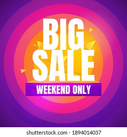 Big Sale Text with Purple Background Vector Template