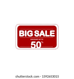 big sale text in red rectangle with dashed outlined rectangle outside the red rectangle. big sale poster design