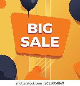 Big sale text style effect editable. promotion text banner template for ads, social media design.