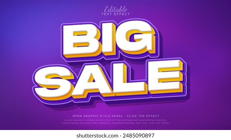 Big sale text style headline poster. Eye catching promotional text banner design