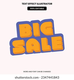 Big Sale Text Vector with Bold Style for Business Template Advertising, Promotion, Discount, or Shop
