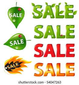 Big Sale Texts and discount signs and tags, Isolated on white