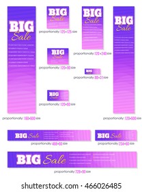 Big Sale Theme Business Standard 10 Sizes Website Banners Template Set