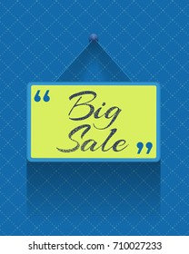 Big Sale Theme Flat Vertical Web Ad Template. Long Shadow Style Quotes Banner Design