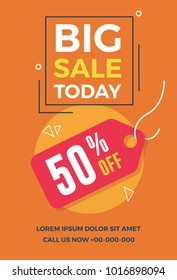 Big sale today flyer. Vector illustration for social media banners, poster, flyer and newsletter designs