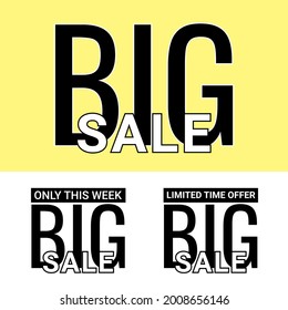 BIG SALE typography design template