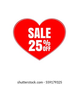 Big Sale for valentine's day,  special offer. Vector illustration on a white background.