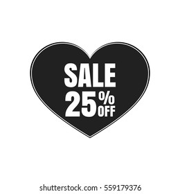 Big Sale for valentine's day,  special offer. Vector illustration on a white background.