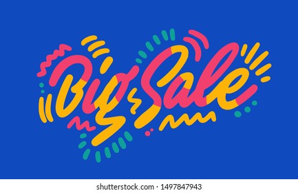 Big sale vector banner background. Promotional marketing poster. Great for market shop store. Vector illustration
